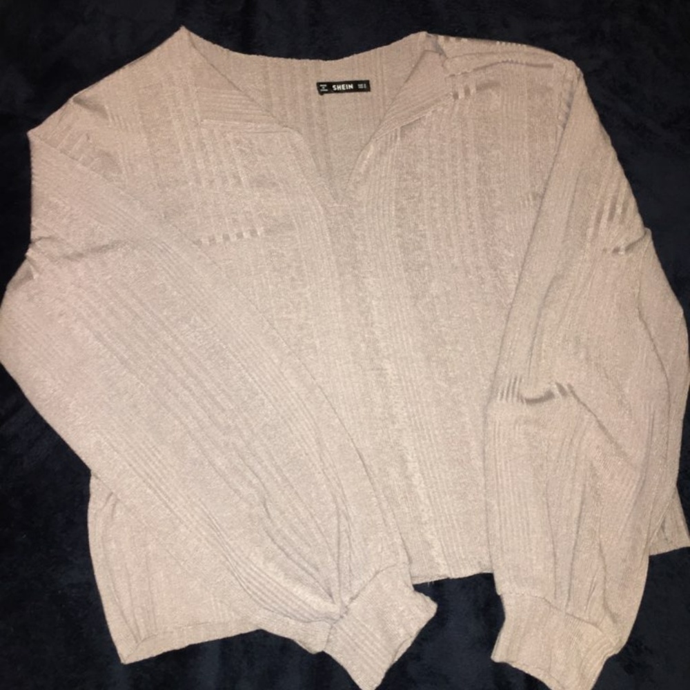 Lavender Ribbed Thin Silky Sweater